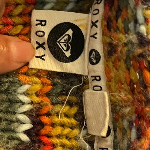 Roxy Knit Sweater Swoop Back Fall Colors Size XS RN 114199 - Picture 5 of 6